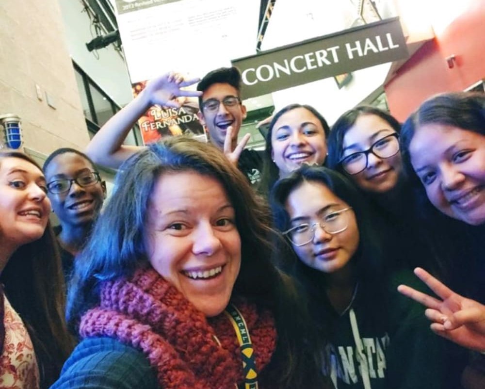 Palko and her students strike a pose